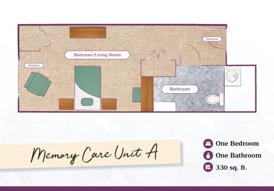 Floor plan of a memory care unit