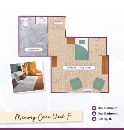 Floor plan of a memory care unit