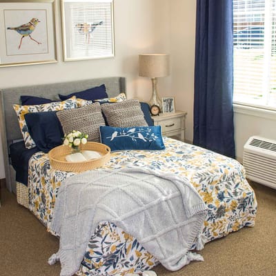 Cozy bedroom setup for a resident