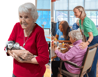 Residents engaging in arts and crafts activities.