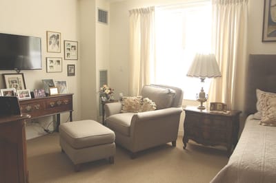 Cozy interior of a resident room with personal touches