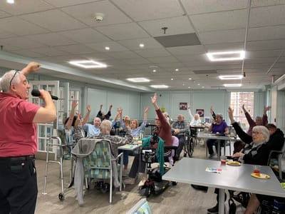 Residents enjoying an activity in a common area