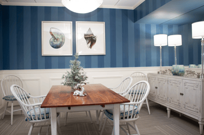 Interior common area with dining table and decor