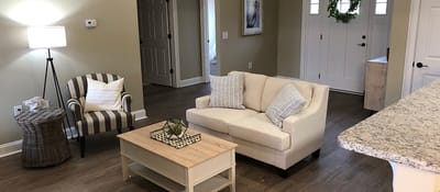 Cozy common area with seating and natural light