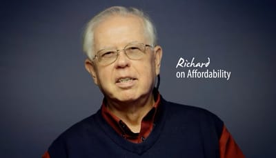 A senior resident speaking about affordability