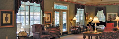 Cozy common area with seating and natural light