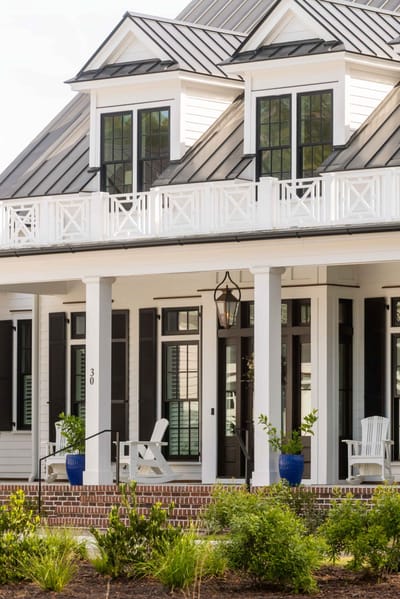 Front entrance of a senior living facility with landscaping