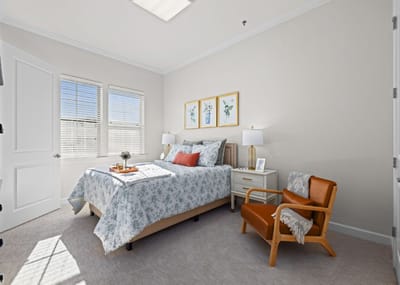Cozy resident room with a bed and decor