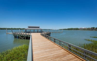 Scenic view of a wooden dock over water