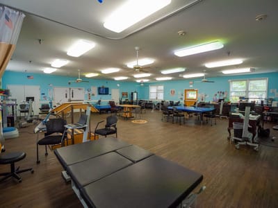 Interior view of a rehabilitation therapy room
