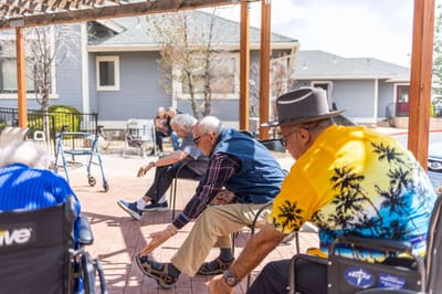 Residents engaging in physical activity outside