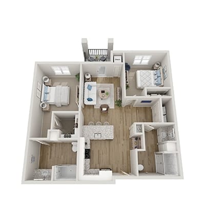 Architectural floor plan of a living space