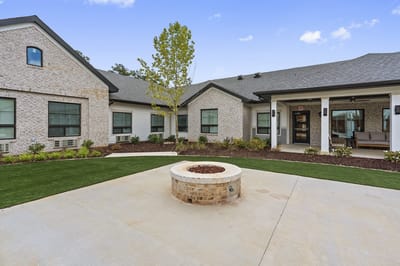 Outdoor area with seating and landscaping