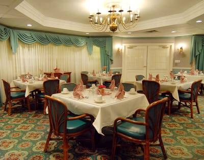 Elegant dining room set for a meal