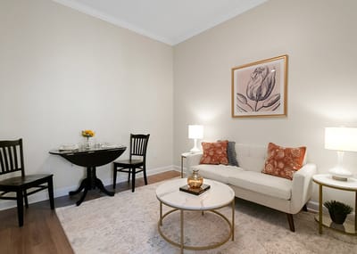 Cozy interior of a private resident room