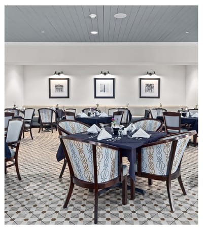 Elegant dining room set for a meal