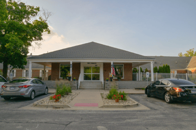 Front entrance of Goldwater Care Bloomington facility