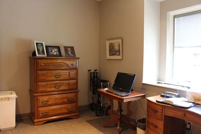 Interior of a resident's room with furniture.