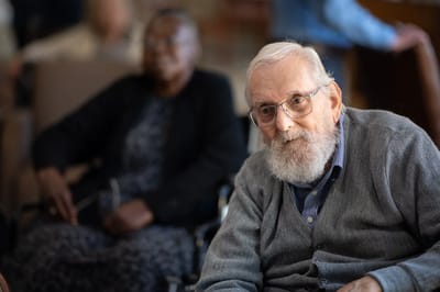 Elderly residents engaging in a common area