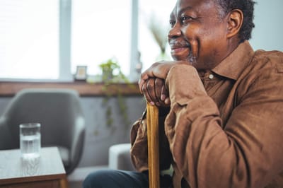 Resident enjoying a moment in a common area