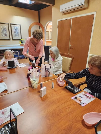 Residents participating in an activity session