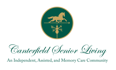 Canterfield Senior Living logo with a horse emblem