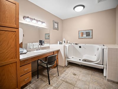Accessible bathroom designed for residents