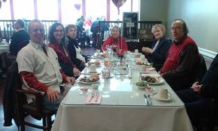 The Lexington, independent living in Johnson City, TN — Dining table setting with residents and staff at event