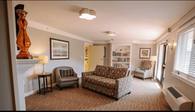 Cozy common area in a senior living facility
