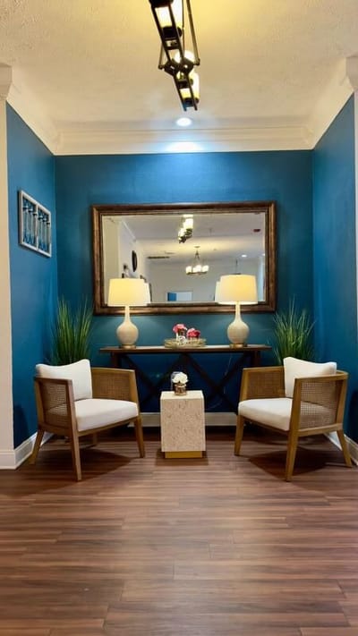 Cozy common area with seating and decor
