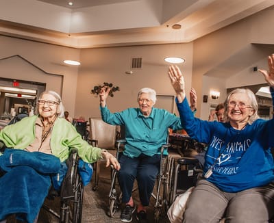Residents enjoying an activity in a common area