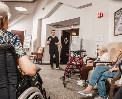 Residents participating in an activity session