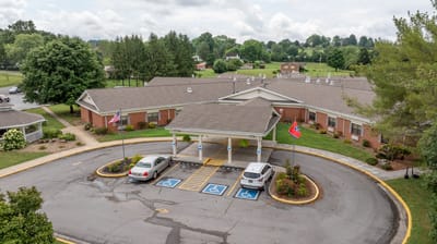 Aerial view of Tri State Health and Rehabilitation Center entrance