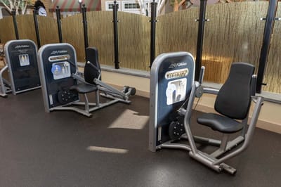Exercise equipment in a fitness area