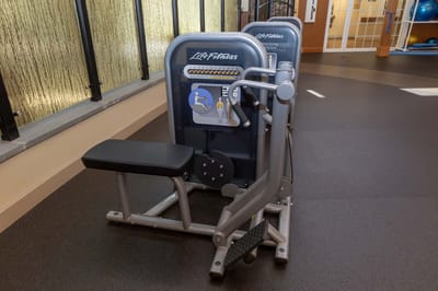 Fitness equipment in a wellness area