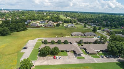 Aerial view of Country Home Estates and its surroundings