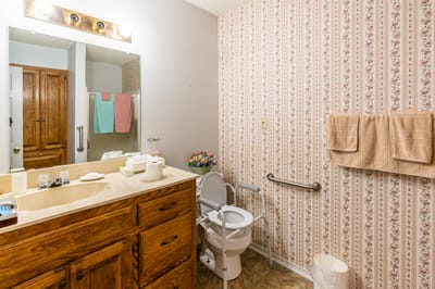 Interior view of a resident bathroom
