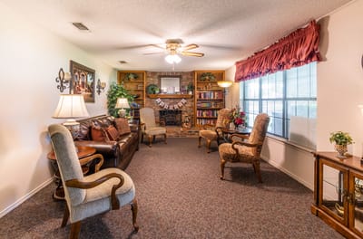 Cozy common area with seating and decor