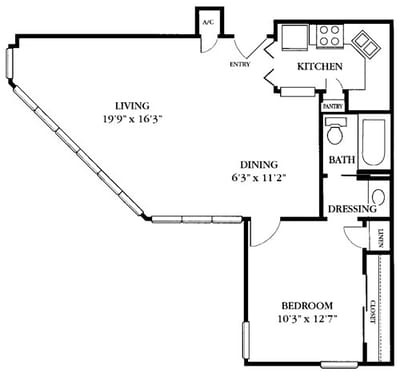 Floor plan layout of a living space