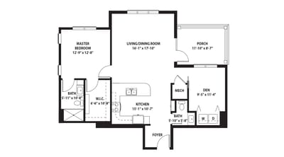 Architectural floor plan of a residential unit