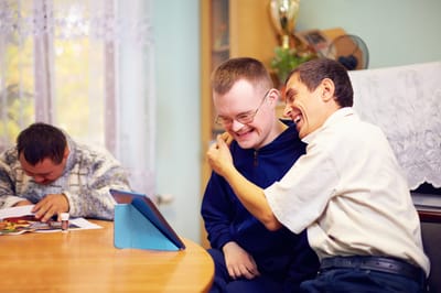 Residents engaging in a joyful activity together