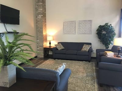 Cozy common area with seating and decor