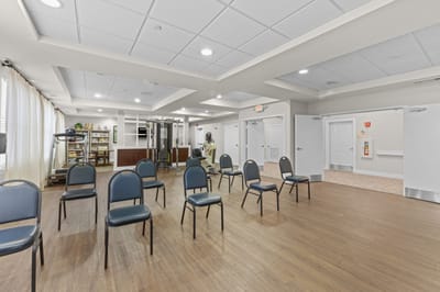 Activity room set up for a group session