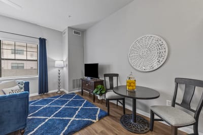 Cozy interior living area with seating and decor