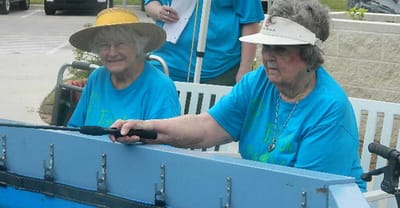 Two residents participating in an outdoor activity