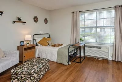 Cozy resident room with natural light