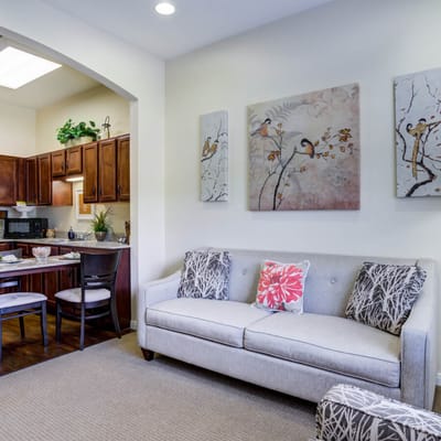 Cozy and inviting living area with kitchen