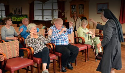 Residents enjoying an interactive activity session.