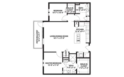 Architectural floor plan with room details