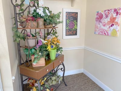 Decorative display in a common area of the facility